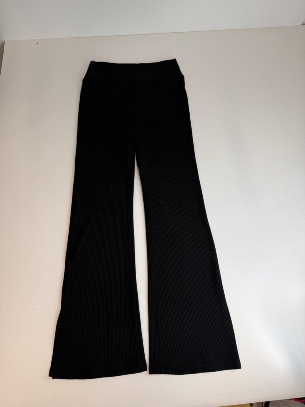 Year Of Ours Pant Women Small Flare Leg Rib High Rise Skinny 24x29 Work Party Nw